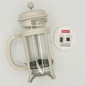 Bodum French Press Coffee Maker White NEW Home Goods Borosilicate Glass 34oz